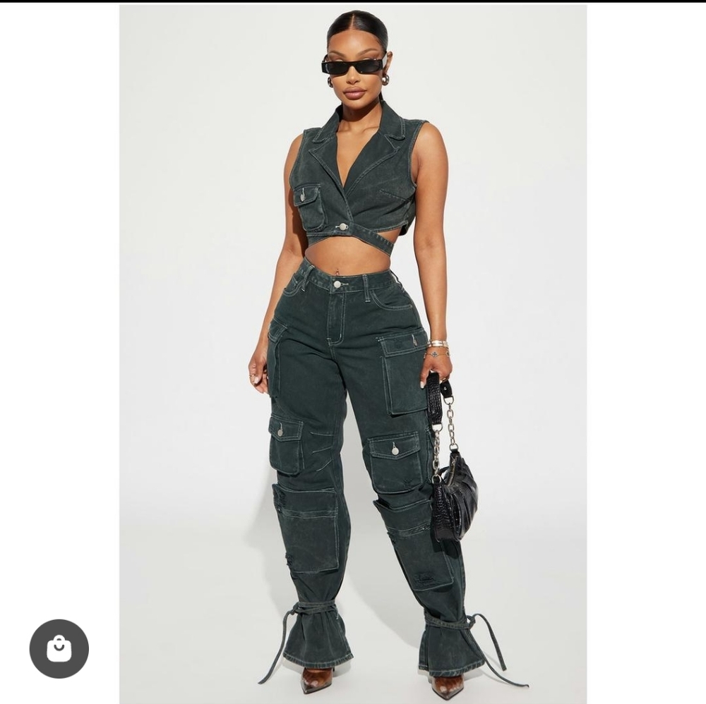 Fashion Nova Cargo Jean Set